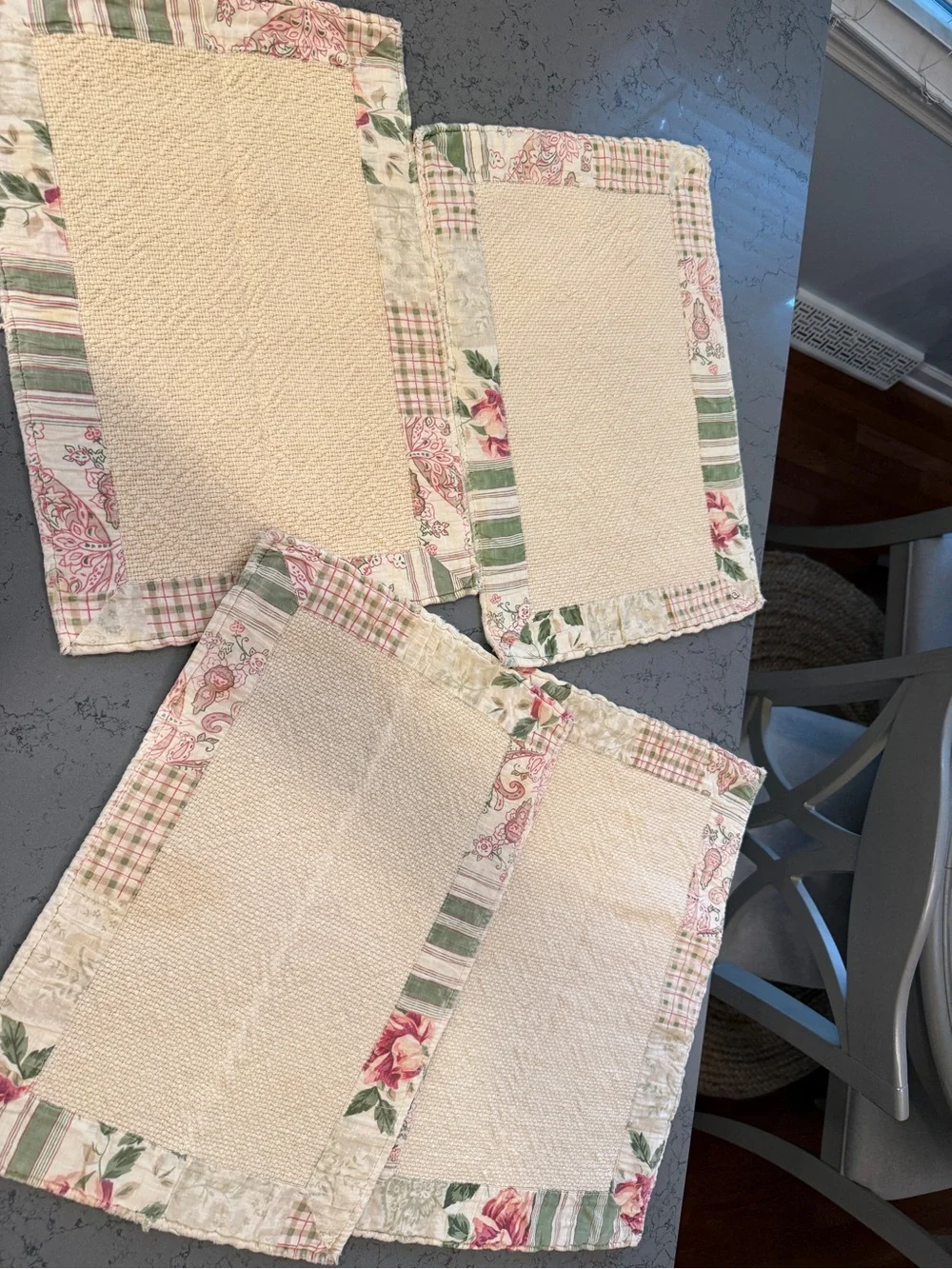Vintage Simply Shabby Chic Quilted Placemats & Napkins Set Rachel Ashwell